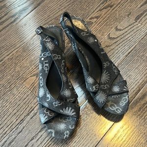 Vintage! - UGG Logo Print Wedge Sandal 9.5